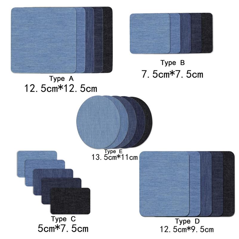 Denim Patches DIY Iron On Denim Elbow Patches Repair Pants For Jean Clothing Pants Badges Apparel Sewing Fabric NEW