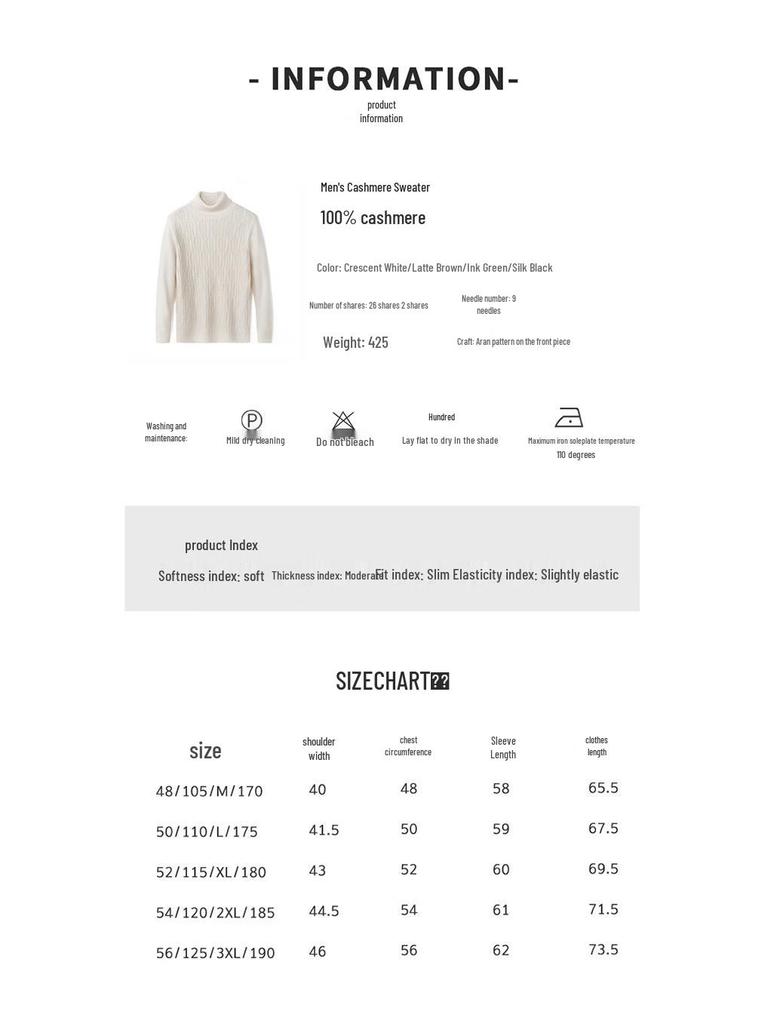 Hengyuanxiang Men's Thickened Round Neck High-Content Cashmere Sweater