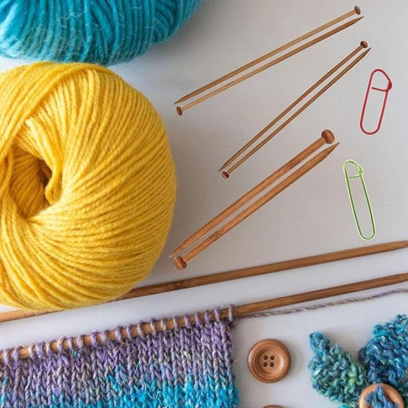 Набор из 7 пар бамбуковых спиц от 4 мм до 10 мм, гладкие деревянные спицы для вязания крючком и рукоделия