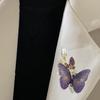 Rhinestone Butterfly Brooch for Women Faux Pearl Butterfly Insect Lapel Pin Sparkly Animal Jewelry for Suits Hats Accessory