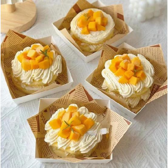 50 шт. Бумажная коробка для готовой еды с прозрачной крышкой, коричневая веревка, крафт-коробка для хлеба, подходит для десертов, сэндвичей, тортов, печенья, коричневая)