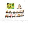 Kids Wooden Magnetic Farm Train Toy Color Cartoon Animal Number Preschool Learning Toddlers Boys Girls Educational Locomotive Carriages Toy
