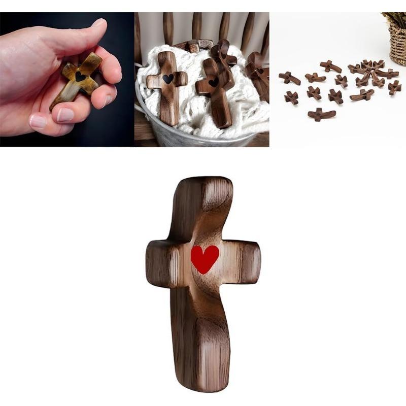 Деревянный крест ручной работы My Heart, Деревянный крест Fidget, Деревянный карманный крест, Карманные кресты оптом, Ручной деревянный крест, Карманный крест для снятия стресса