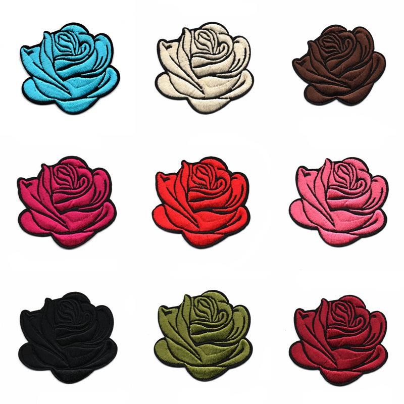 1pcs Roses Decals Flowers Clothing Accessories Embroidered Applique Iron On Patches For Jackets, Sew On Patches For Clothing Backpacks Jeans T-Shirt