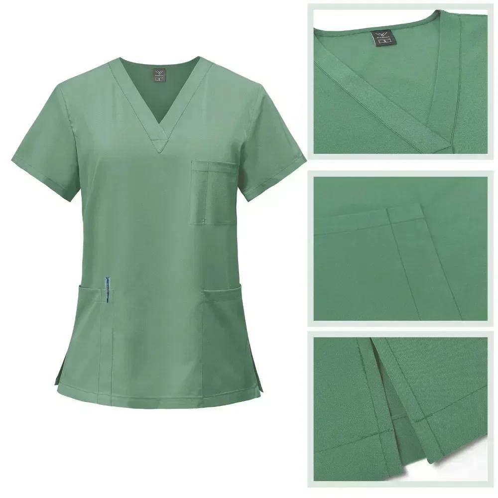 Комплект из топа и брюк-карго из крутой эластичной ткани SCRUBS, женские дышащие халаты, униформа для лаборатории