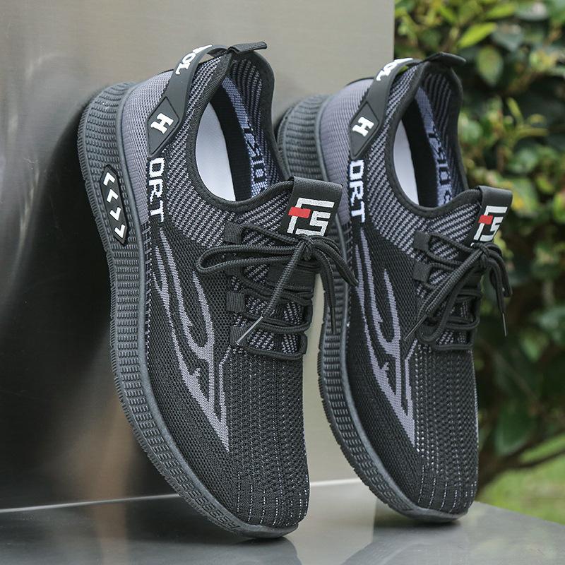 Single mesh hollow mesh shoes men's summer breathable mesh lightweight soft sole casual sports shoes