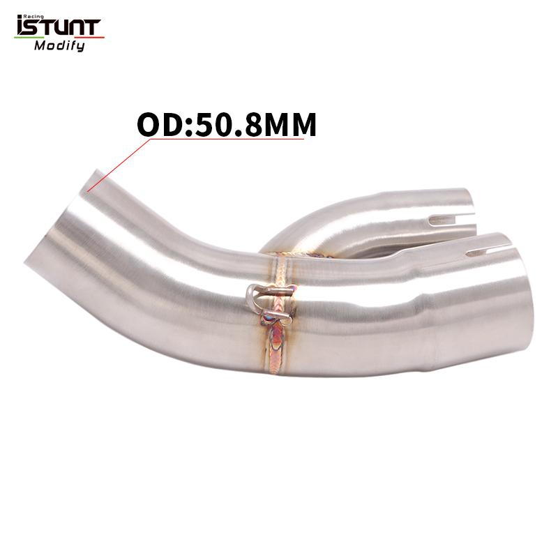 For BMW S1000XR 2015 2016 2017 2018 2019 Carbon Fiber Muffler Mid Link Pipe Motorcycle Exhaust Escape Full System 51mm DB Killer
