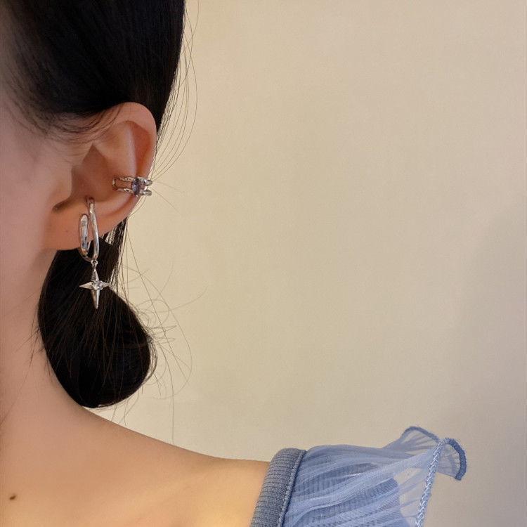 iF ME Женские серьги, элегантные серьги-клипсы с кристаллами и звездами, серебряные серьги для женщин, гипоаллергенные серьги, ювелирные аксессуары