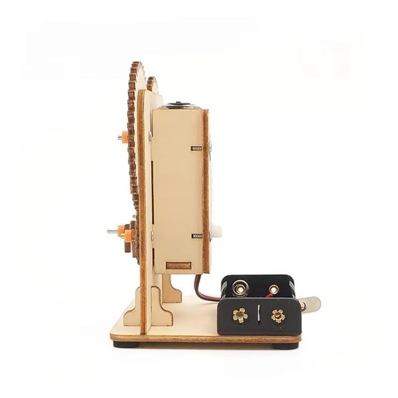 STEM  Wooden Mechanical Gear DIY 3D Puzzle Science Stem Model Building Kits Laser Cutting Action by Clockwork Gift Toys For Kid