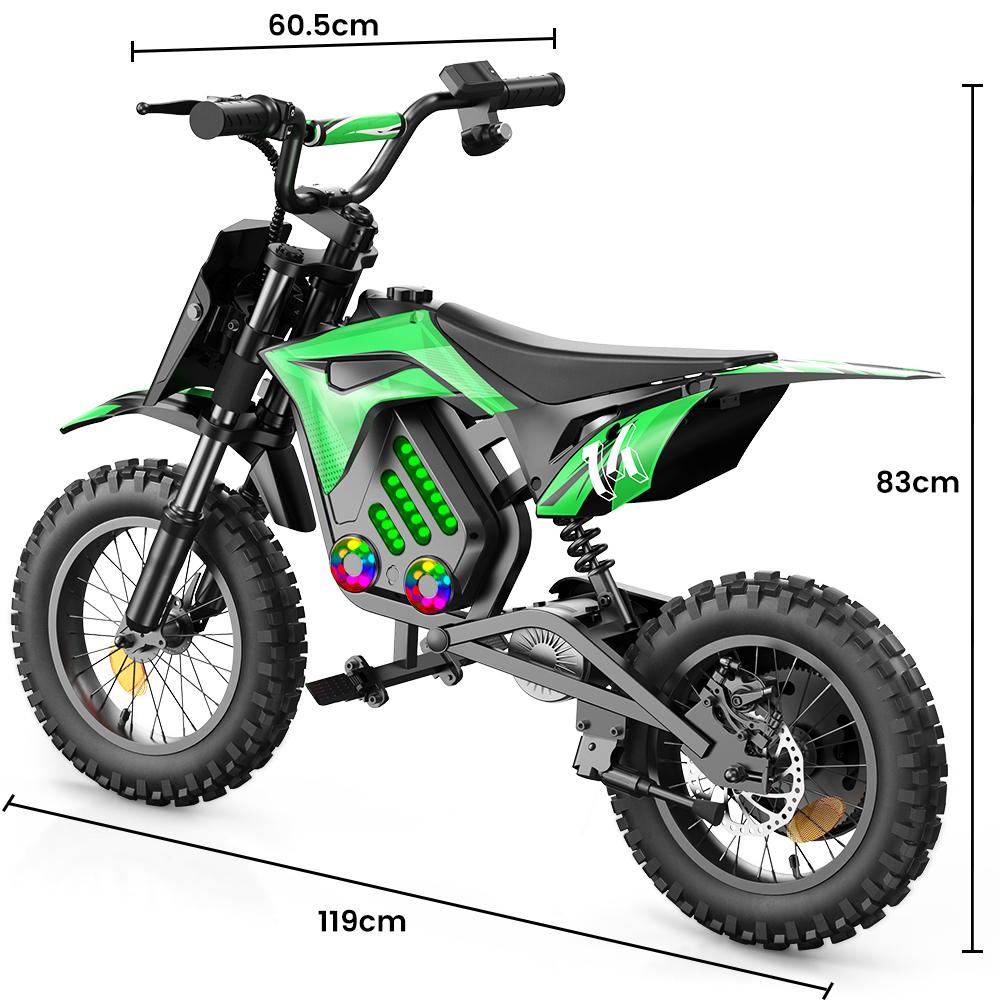iScooter A14 Children's Multi Terrain Electric Motorcycle 36V5.2Ah Battery 500W Motor 14 Inch Tires With Front And Rear Dual Shock Absorption