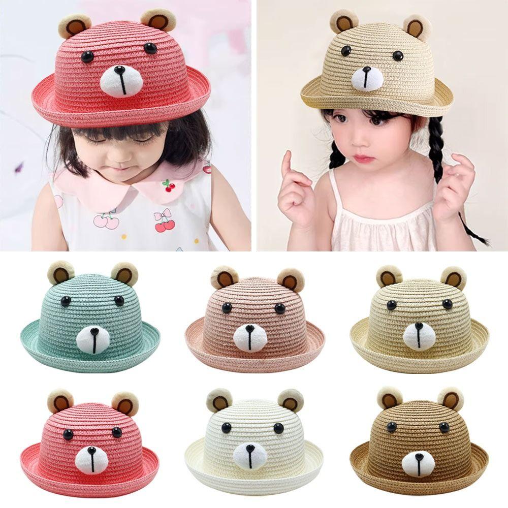 Дышащая детская шляпа-ведро, милая пляжная кепка, соломенная шляпа для детей, мальчиков и девочек