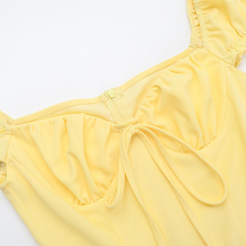 Женское платье с открытой спиной и оборками в пол, длинное, элегантное, без рукавов, с высокой талией, облегающее, новое летнее женское платье