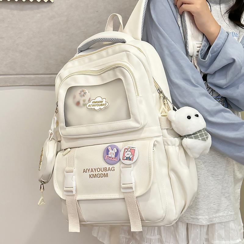 Новый рюкзак Dopamine Girl большой вместимости, многослойный, для студентов, облегчающий нагрузку, школьный рюкзак, кампусный стиль, простой однотонный рюкзак