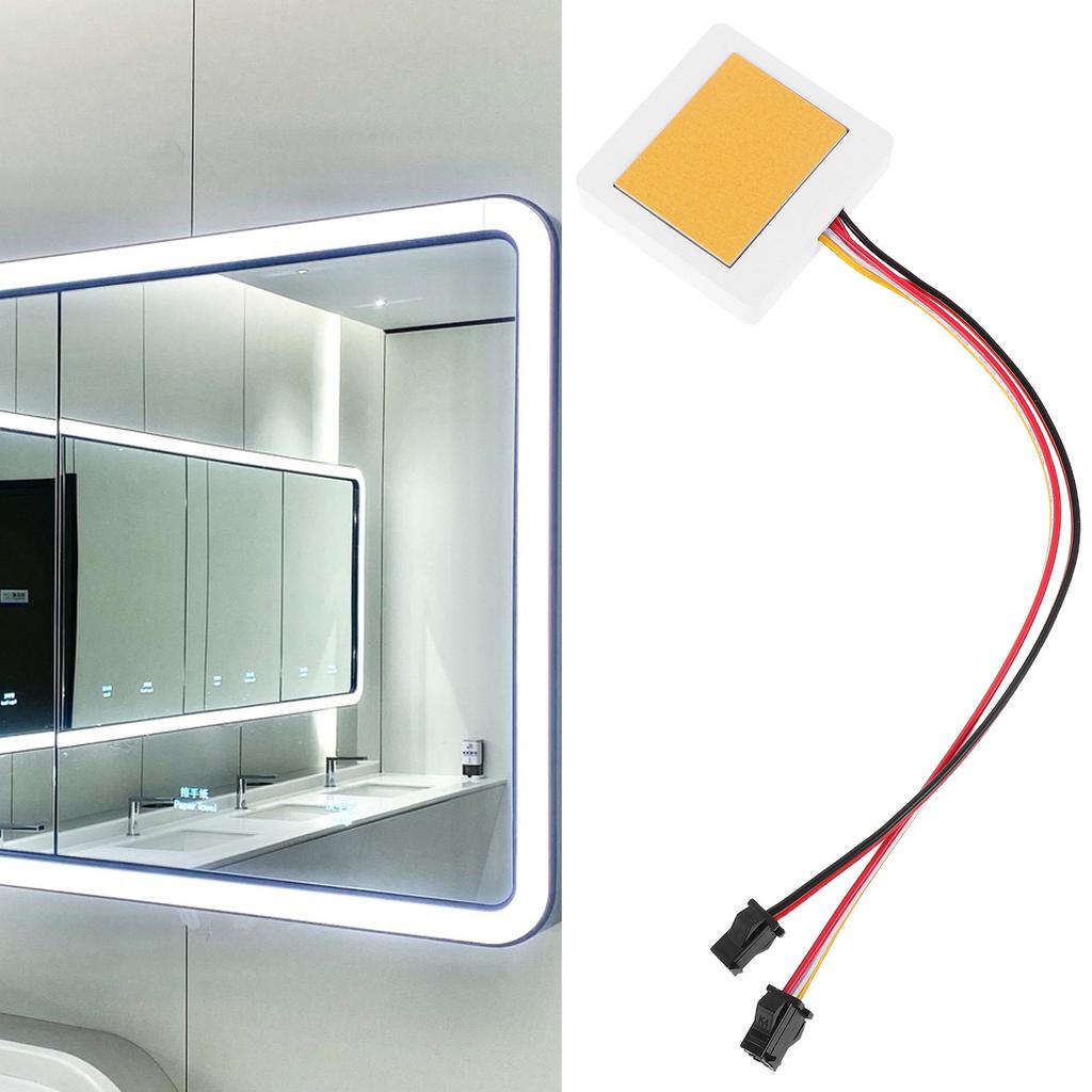 Square Single Touch LED Switch for Makeup Mirror Vanity Bathroom Easy Installation Energy Efficient 3-Way Touch Dimmer Module