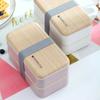 Microwave Double Layer Lunch Box 1200ml Wooden Salad Bento Box BPA Free Portable Container Box Workers Student
