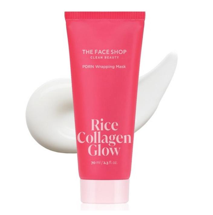 The Face Shop Рисовая и Коллагеновая Glow PDRN Обертывающая Маска 70мл – Осветляющая и Укрепляющая Тканевая Маска