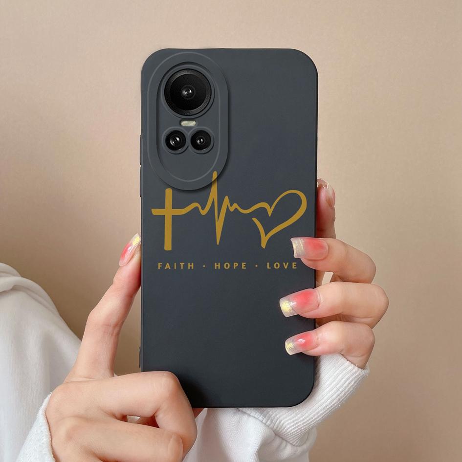 For Oppo Reno10 Pro 5G 8T 5 6 7 8 Lite Pro Phone Case Cover Fashion Camera Protection Liquid Soft Silicone Square Shell Love Heart For Oppo Bumper