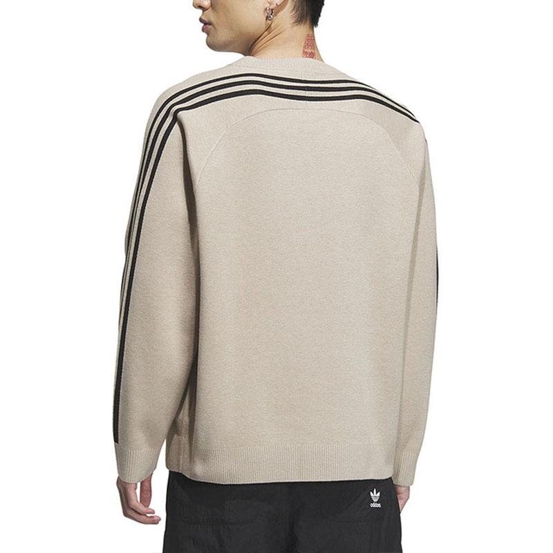 adidas Оригинальная спортивная трикотажная кофта-пуловер с полосками по бокам, унисекс, толстовка цвета хаки IX7816