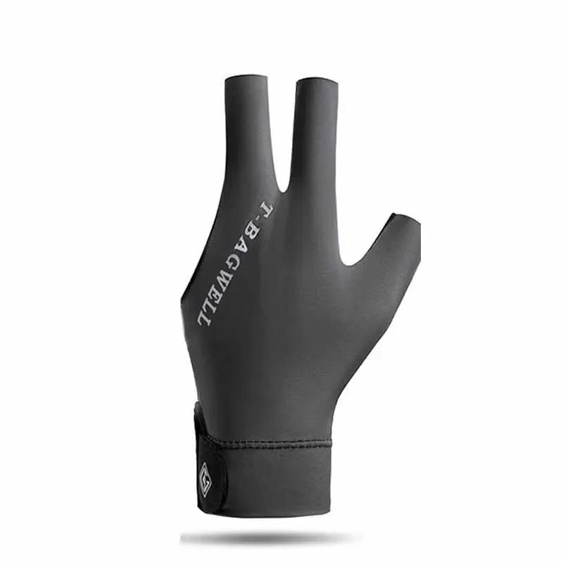 Бильярдные перчатки для левой руки, три пальца для снукера, бильярдные перчатки, нескользящие наклейки, эластичные тренировочные перчатки для бильярда, аксессуары