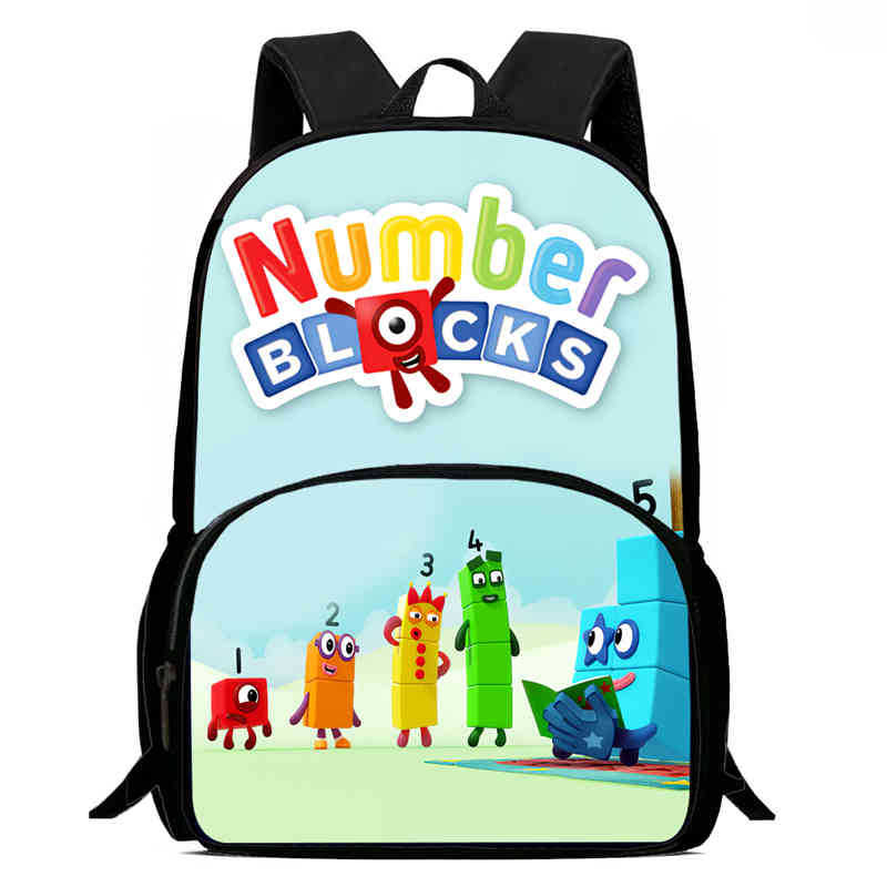 Цифровые Строительные Блоки Numberblocks Школьная Сумка Высокое Разрешение Многофункциональный Оксфордский Легкий Рюкзак