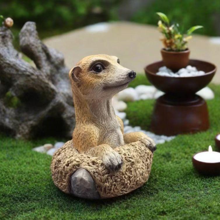 Реалистичная фигурка суриката из смолы для декора садовых животных