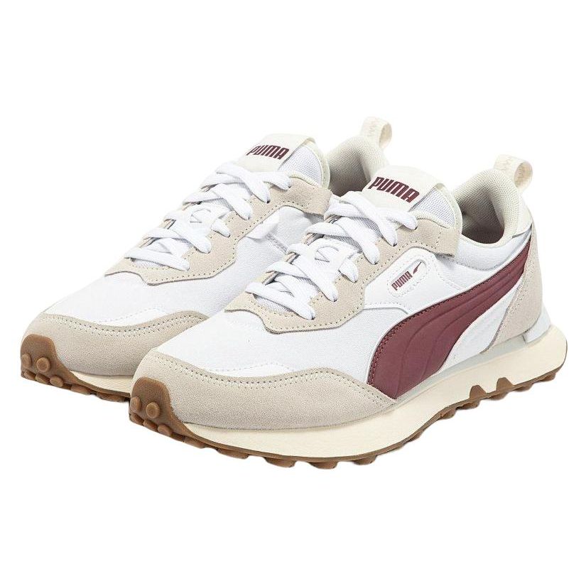 Puma Rider Fv Pop Fs Тканевые Спортивные Удобные Прочные Низкие Повседневные Кроссовки Унисекс Повседневная Обувь Белый Бежевый Красный 391925-02