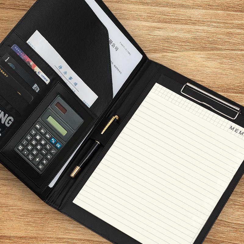 Современная папка для конференций формата А4, органайзер-портфель из натуральной кожи с калькулятором JKL