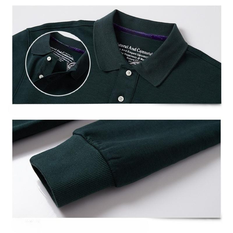 Men's Long Sleeve Polo Shirts Casual Work Pullover Shirts Moisture Wicking Lightweight Golf Shirts Loose-Fit Button Down Collared Tee Shirt for Men