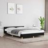 VidaXL Bed Frames with Headboard Slat Base Upholstered Bed Slat Frame Double Bed Adult Bedroom Interior Black 347409