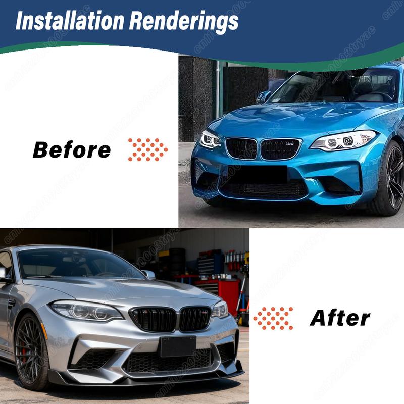 For BMW F87 M2 2015 2016 2017 2018 2019 2020 2021 Automotive MP Style Front Bumper Lip Car Fixed Splitter Body Modification Kit