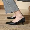 Мода 2025 Весна Винтажные Женские туфли на каблуке с острым носком Модные туфли на толстом каблуке Лаконичные Короткие Женские ботильоны