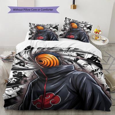Naruto Obito Theme Bedding Set, 1 Duvet Cover & 2 Pillowcases, Home Bedroom, Perfect Gift for Naruto Fans