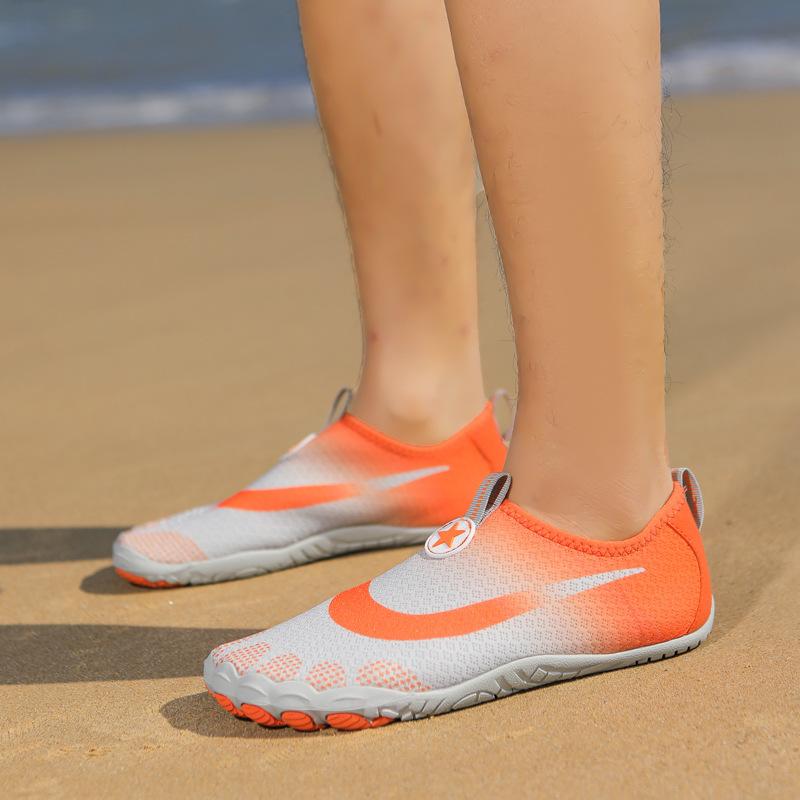 Новая пляжная обувь для отдыха на открытом воздухе, мужская и женская обувь для ручья, обувь для плавания вброд, нескользящая и устойчивая к порезам, дышащая задняя часть, мягкая подошва, быстросохнущая обувь для плавания