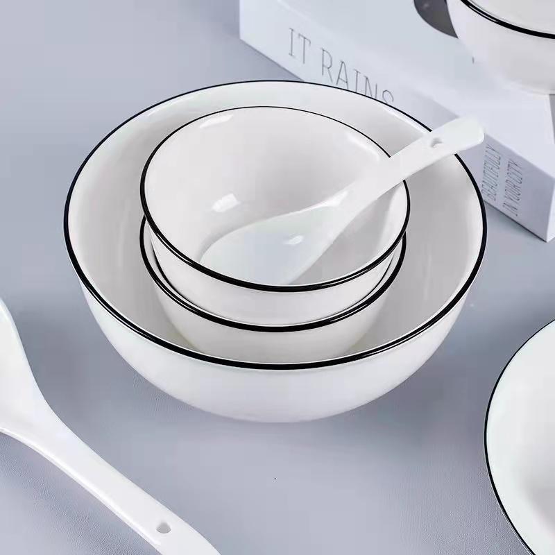 Japanese Dishes Set Nordic Ceramic Dishes and Chopsticks Plates Household Tableware Microwave Oven Eating Bowls Small Soup Bowls