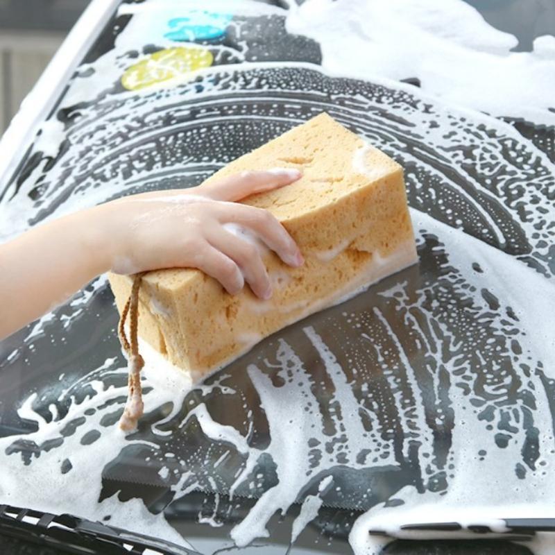 Car Wash Sponge Large Cross Cut Soft Foam Grid Super Absorbent Sponge Easy Grip Non Scratch Car Cleaning Tools Auto Accessories