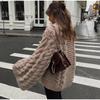 Oversize Knit Pullover Women Casual Lazy Round Neck Kink Solid Sweater Female Loose Sleeves Knitwear Lady