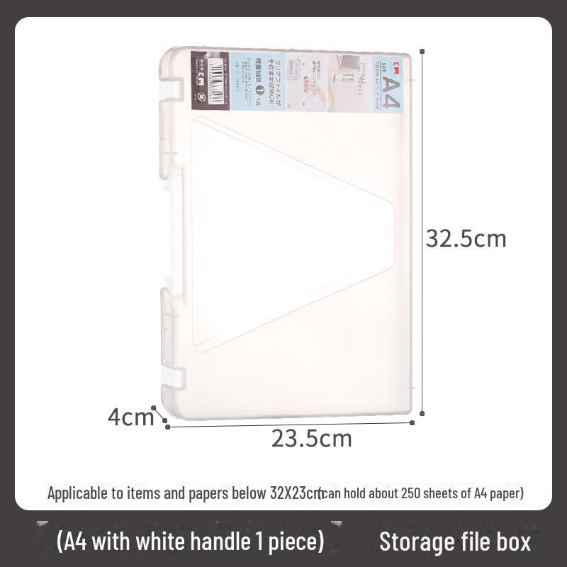 A4 Transparent Plastic Document Storage Box - Moisture-Proof Archive Organizer for Office & Home