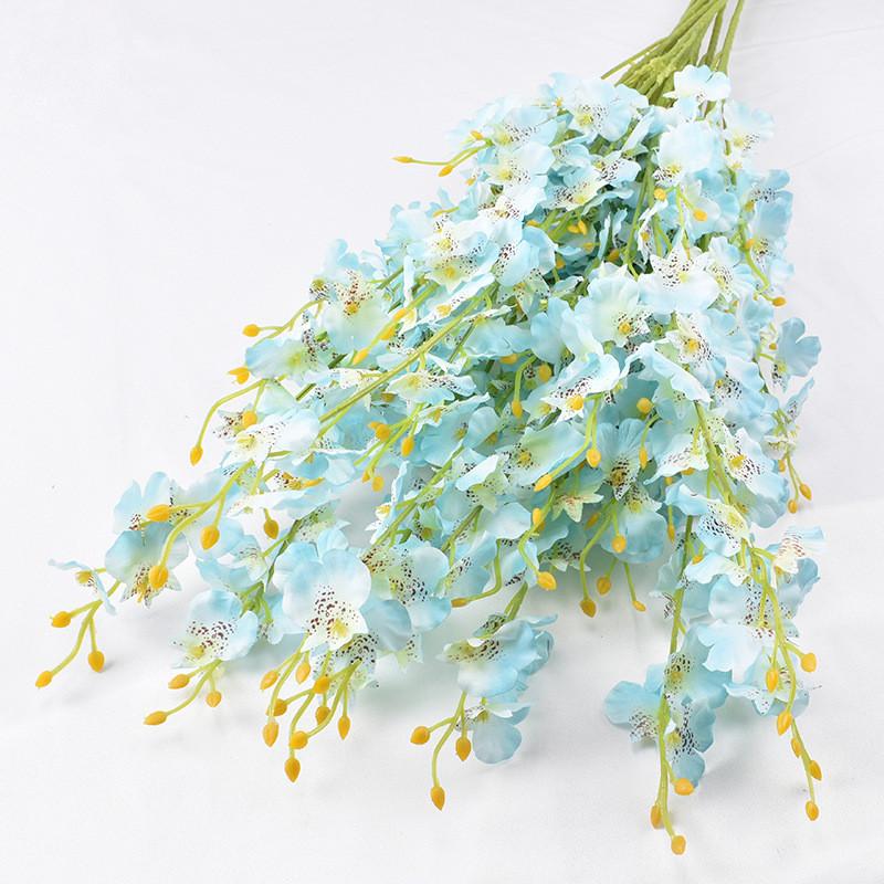 Fivebranch Oncidium Artificial Flower Bundle For Hotel And Event Decoration With Durable Silken Material
