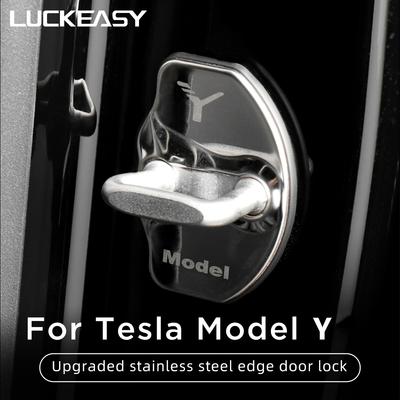 LUCKEASY подходит для Tesla Model Y, автомобильный дверной замок, защитная крышка, автомобильный дверной замок, антикоррозийное украшение