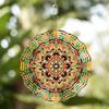 Bohemian Mandala Wind Chime for Outdoor Garden Balcony Decor 25.4 Cm Vibrant Metal Hanging Ornament with 360 Rotating Hook No Electricity