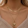 Vintage Colorful Rhinestone Long Tassel Necklace For Women Crystal Y-Shaped Water Drop Sexy Clavicle Chain Choker Party Jewelry