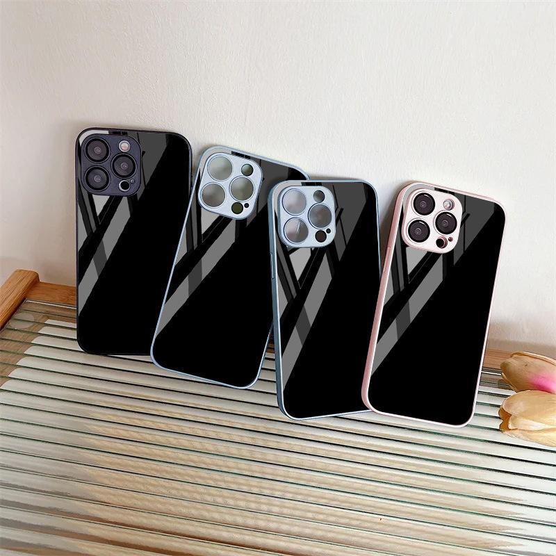 Black for iPhone17 star metallic paint mobile phone protective case 13 fine hole 16/15/14 glass 12 premium simple