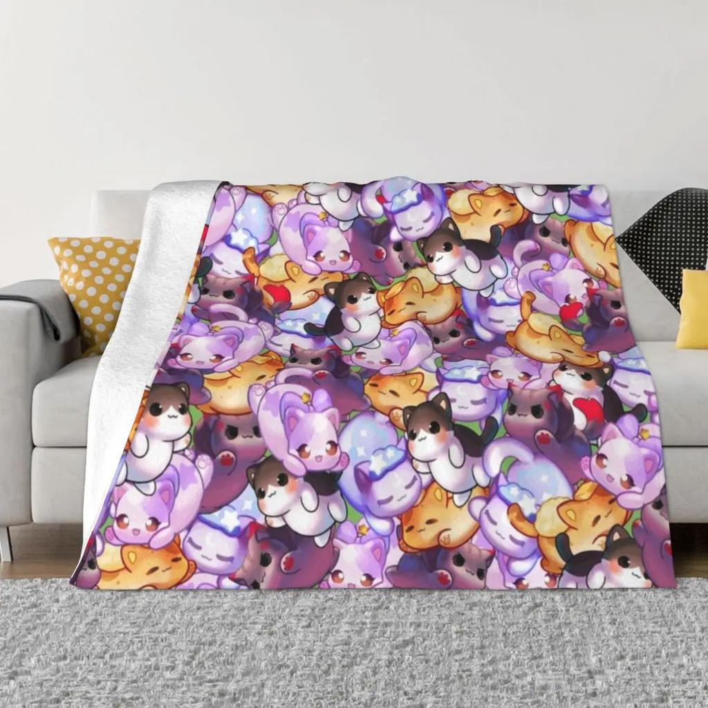 Плюшевые игрушки Aphmau Meow Аниме Кошки Плед Мультяшный Современное постельное белье Уютный Теплый Плюшевый Легкий Пушистый Плед для дивана Подарки