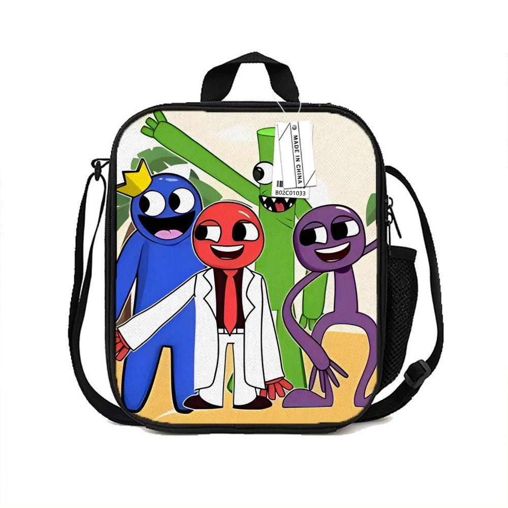 Cartoon Printed Portable Lunch Bag, Primary And Secondary School Student Bento Bag, Cartoon Thermal Insulation Bag, Ice Bag, Satchel, New.