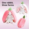 Easter Bunny Plush Reversible Carrot Strawberry Bunny Plush Toy Pillow Bunny With Zipper Birthday Gift For Boys Girls Kids Doll