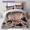 Naruto Fire Determination Pattern Bedding Quilt Set Quilt Cover Pillowcase Home Birthday Gift(1 * duvet cover + 2 * pillowcase, without core)