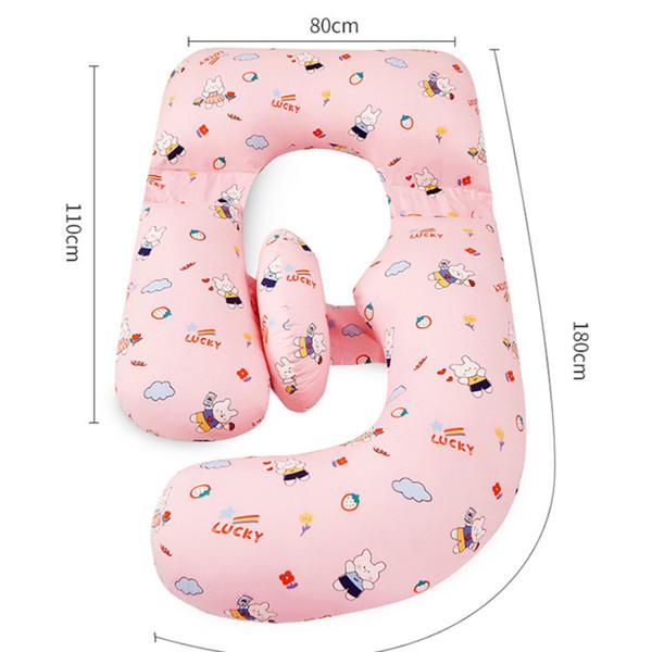 U-образная подушка для беременных и наволочка из чистого хлопка для беременных, удобная подушка для сна для беременных, боковая подушка для беременных