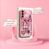 Pink butterfly sticker Madam pink  Glass  PhoneCase for Samsung Galaxy S26 S25 S24 S23 S22 FE Ultra Plus Dropresistant Female