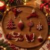 Reindeer Xmas Flocked Velvet Pendant Snowflake Xmas Holiday Decorations  Tree Decor