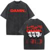 Vintage Washed Kendrick Lamar Not Like Us Tshirts Album Merch Fan Gift Hip Hop Short Sleeve T Shirt Male Casual Cotton Tshirt